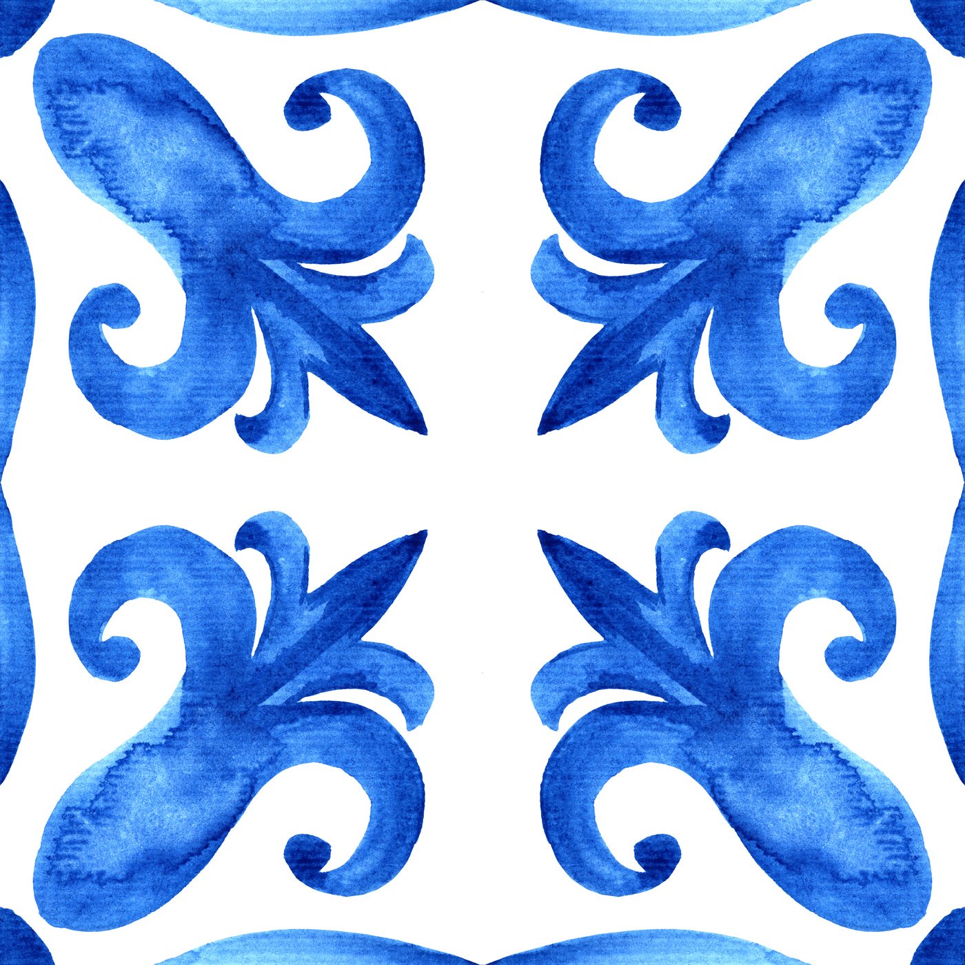 Portuguese azulejo tile. Blue and white gorgeous seamless patter